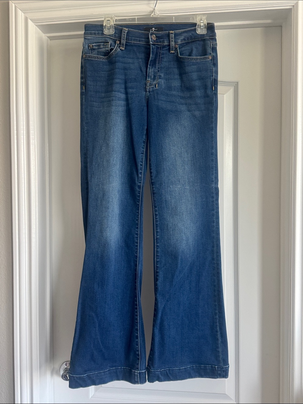 7 For All Mankind Women's Dark Blue Flared Jeans